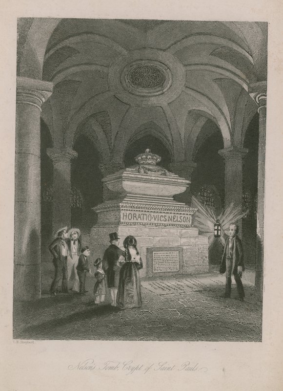 Tombe de Nelson dans la crypte de la cathédrale Saint-Paul - Thomas Hosmer Shepherd
