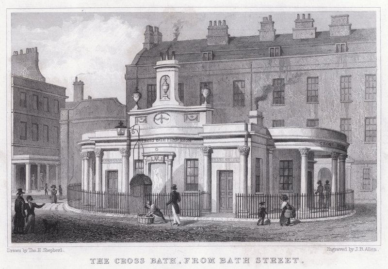 Le Bain de la Croix, depuis Bath Street - Thomas Hosmer Shepherd