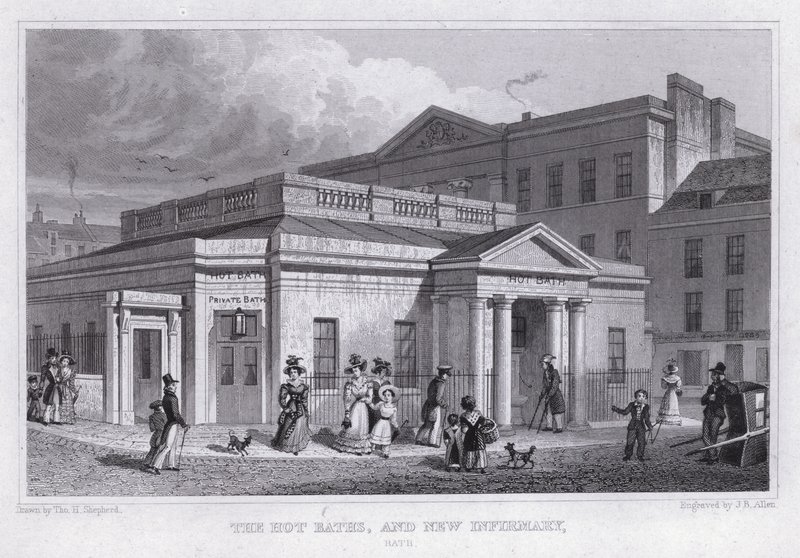 Les bains chauds et la nouvelle infirmerie, Bath - Thomas Hosmer Shepherd