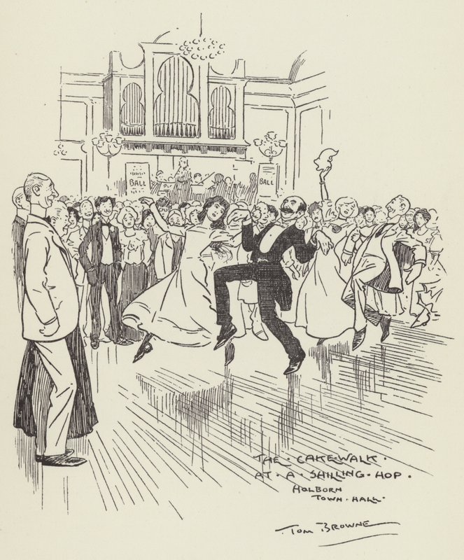 Le Cake Walk à un bal à un shilling, Holborn Town Hall - Tom Browne