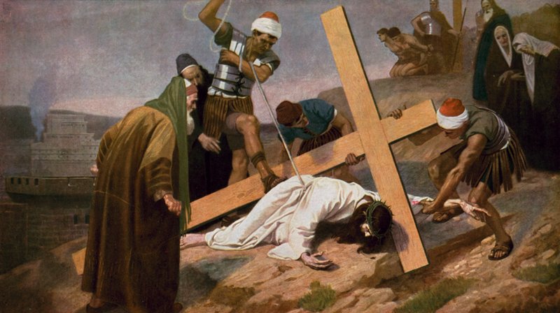 Jésus tombe pour la troisième fois en portant sa croix - Unbekannt Unbekannt