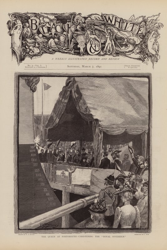 La reine Victoria baptisant le Royal Sovereign - W.S. Stacey