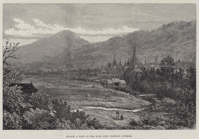 Kathe, une ville dans le district des mines de rubis, Birmanie - Walter Paget