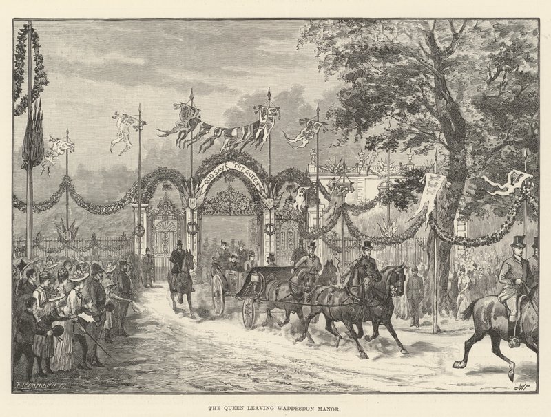 La reine quittant le manoir de Waddesdon - Walter Paget