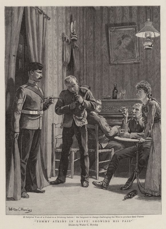 Tommy Atkins en Égypte, montrant son laissez-passer - Walter Charles Horsley