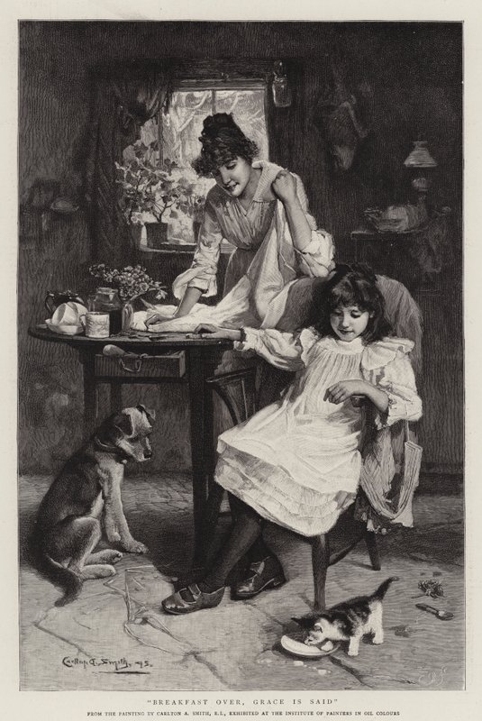 Petit-déjeuner terminé, la grâce est dite - Walter Granville-Smith