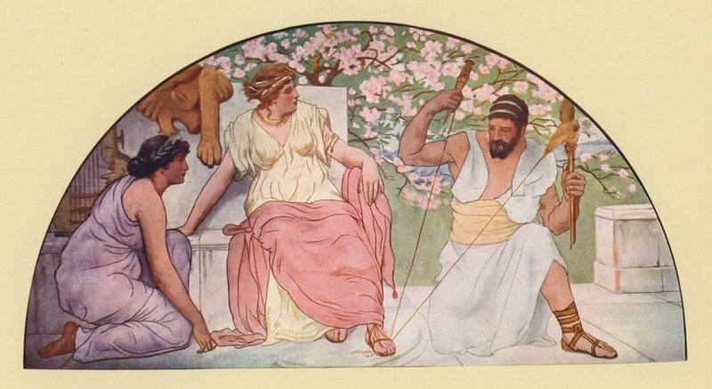 Hercule filant avec le fuseau pour la reine Omphale - Walter MacEwen