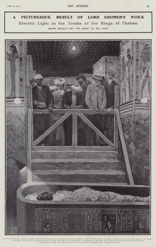 Lumière électrique dans les tombes des rois de Thèbes - Walter Paget