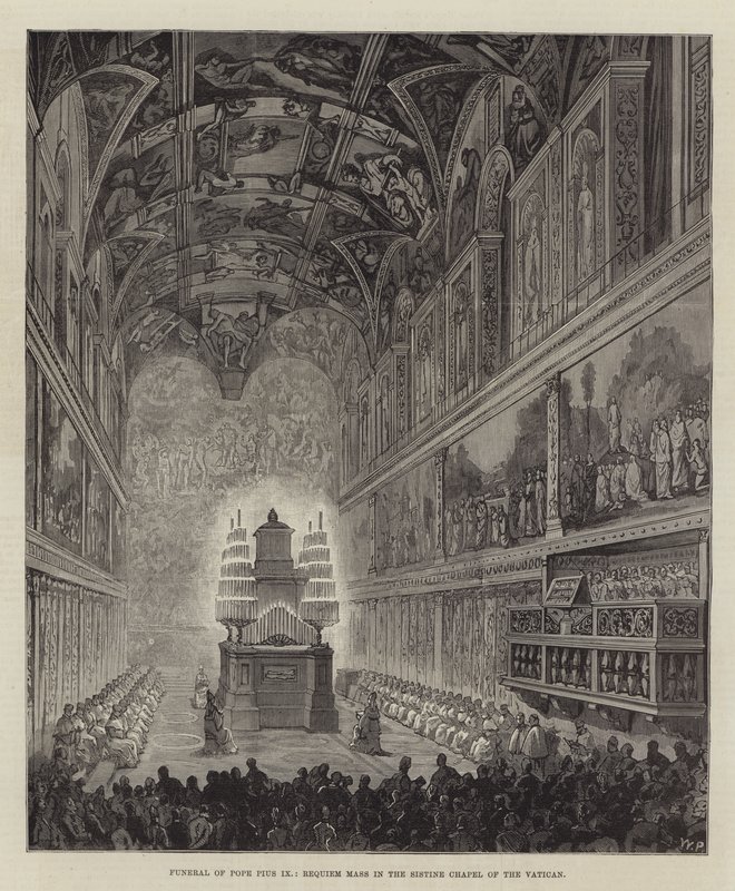 Funérailles du pape Pie IX, messe de requiem dans la chapelle Sixtine du Vatican - Walter Paget