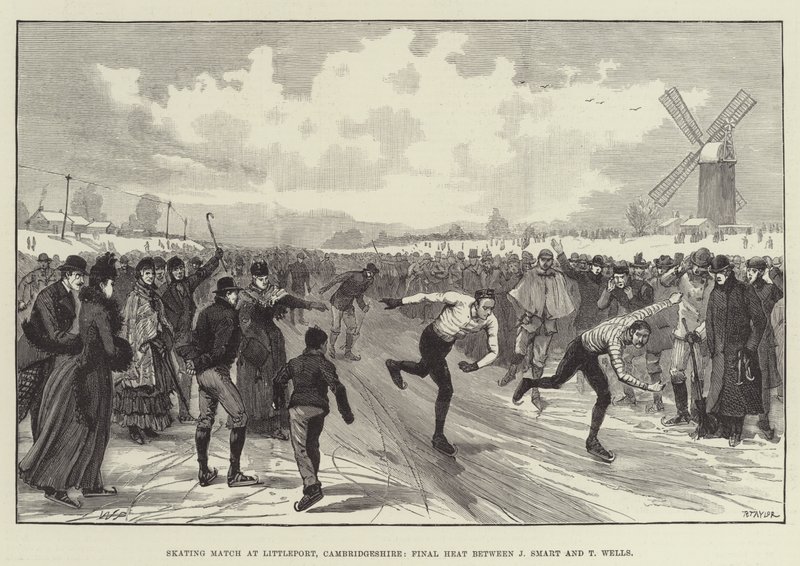 Match de patinage à Littleport, Cambridgeshire, finale entre J Smart et T Wells - Walter Paget