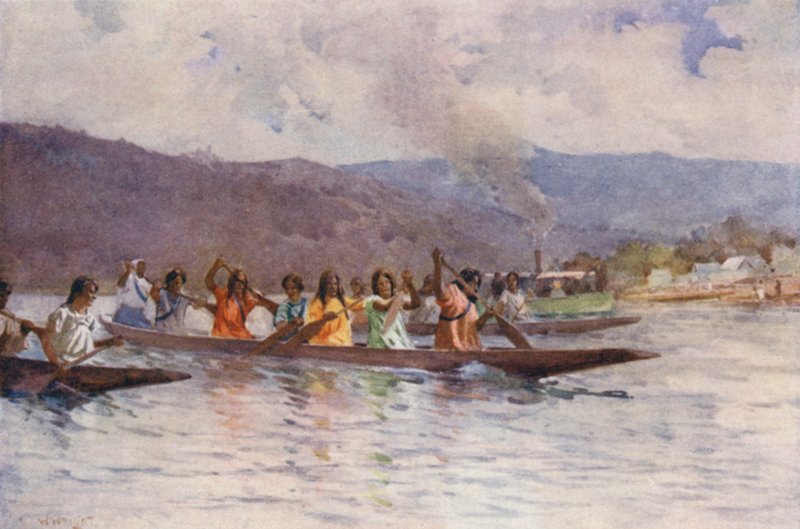 Nouvelle-Zélande : Course de canoës de Wahine sur le Waikato - Walter Wright