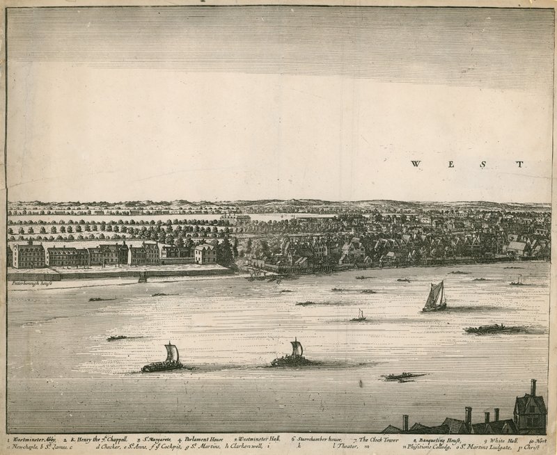 La perspective de Londres et Westminster prise de Lambeth - Wenceslaus Hollar