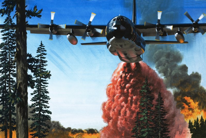 Bombarder un feu de forêt - Wilf (20th century) Hardy