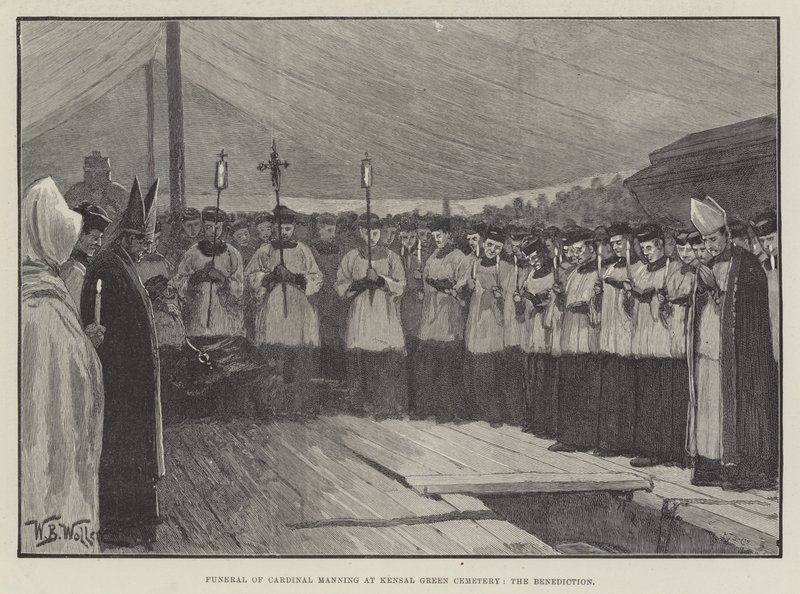 Funérailles du cardinal Manning au cimetière de Kensal Green, la bénédiction - William Barnes Wollen