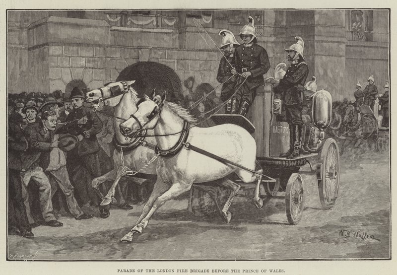Parade de la Brigade des Pompiers de Londres devant le Prince de Galles - William Barnes Wollen