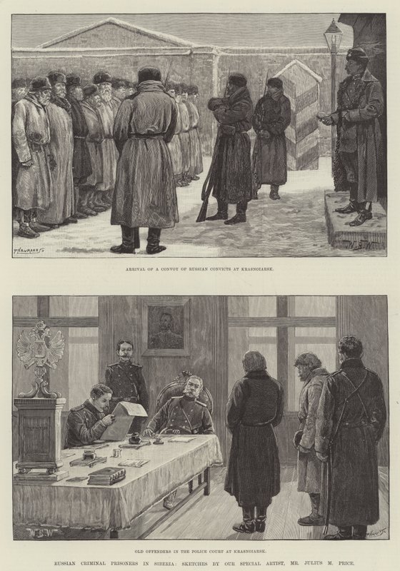 Prisonniers criminels russes en Sibérie - William Barnes Wollen