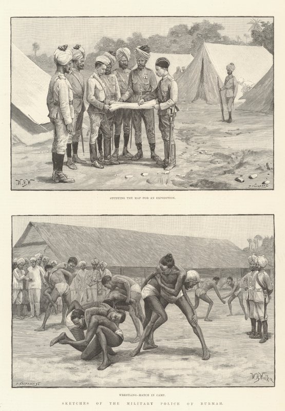 Croquis de la police militaire de Birmanie - William Barnes Wollen