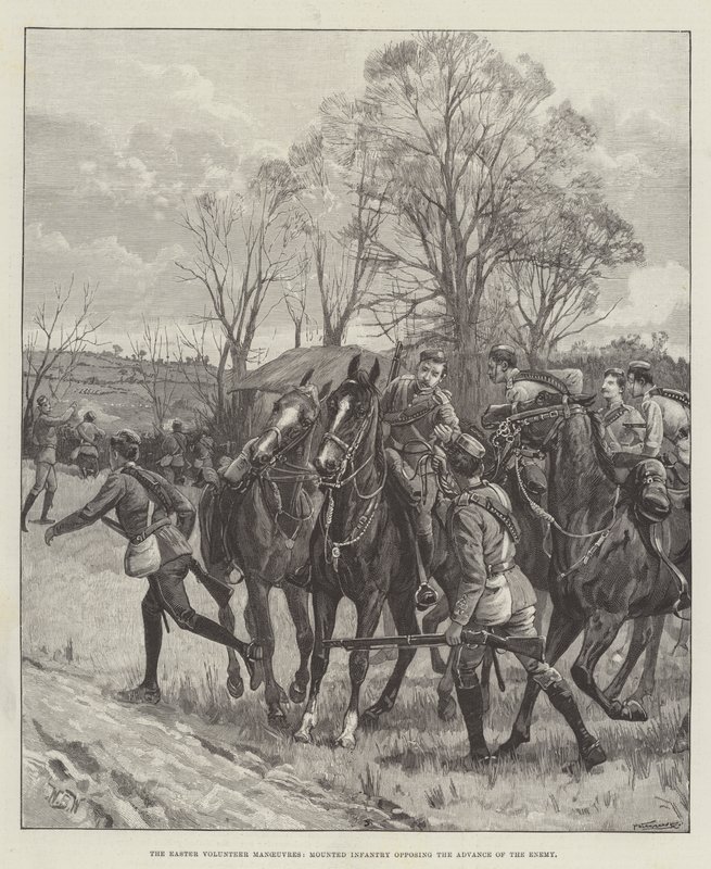 Les manœuvres volontaires de Pâques, infanterie montée s