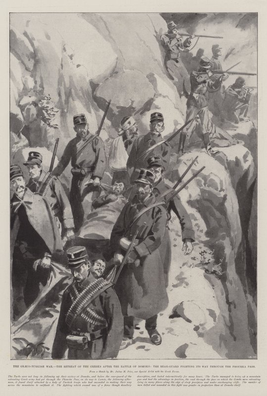 La guerre gréco-turque, la retraite des Grecs après la bataille de Domoko, l