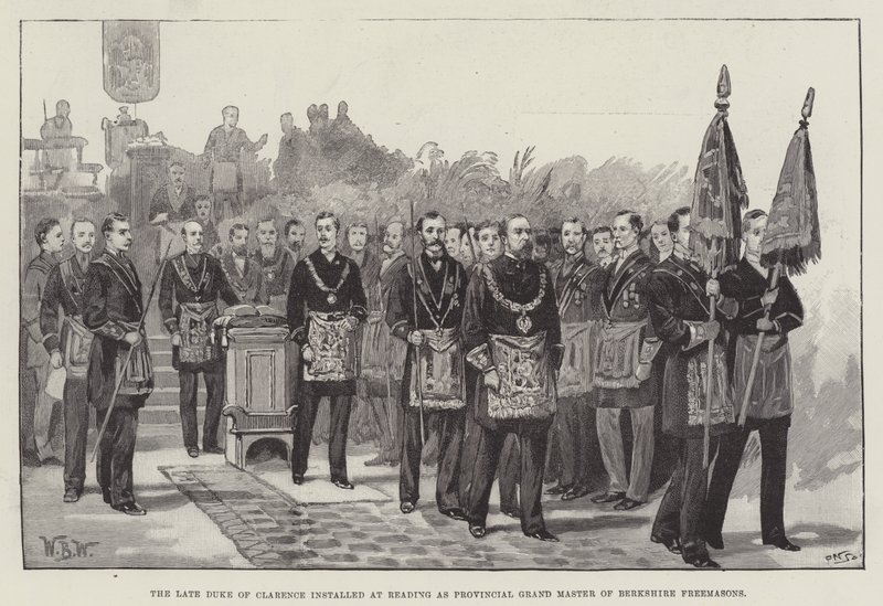 Le défunt duc de Clarence installé à Reading en tant que Grand Maître provincial des francs-maçons du Berkshire - William Barnes Wollen