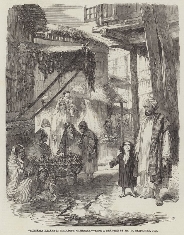 Bazar de légumes à Sirinagur, Cachemire - William Carpenter