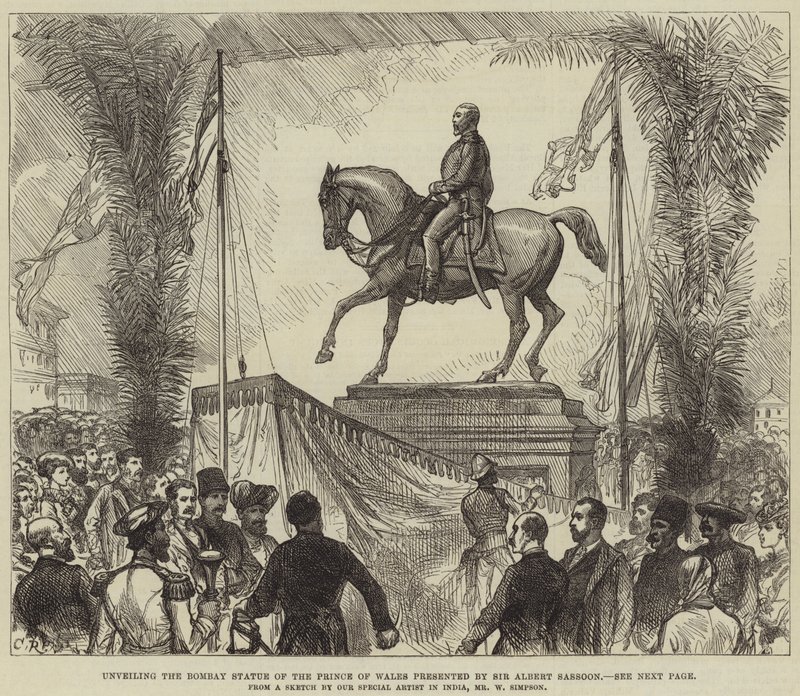Dévoilement de la statue de Bombay du Prince de Galles présentée par Sir Albert Sassoon - William Crimea Simpson