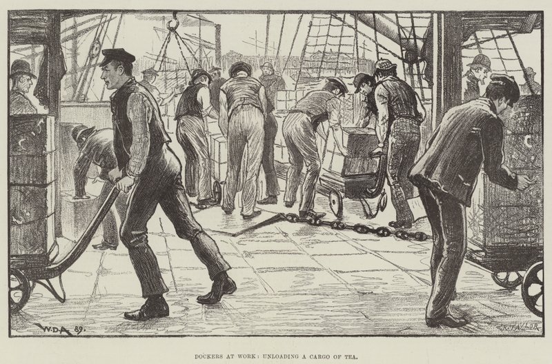 Dockers au travail, déchargeant une cargaison de thé - William Douglas Almond