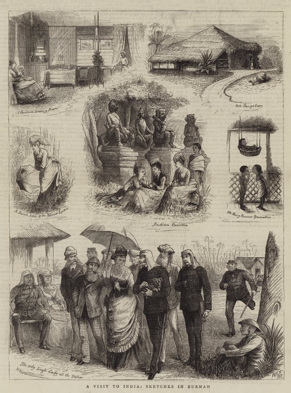 Une visite en Inde, croquis en Birmanie - William Ralston