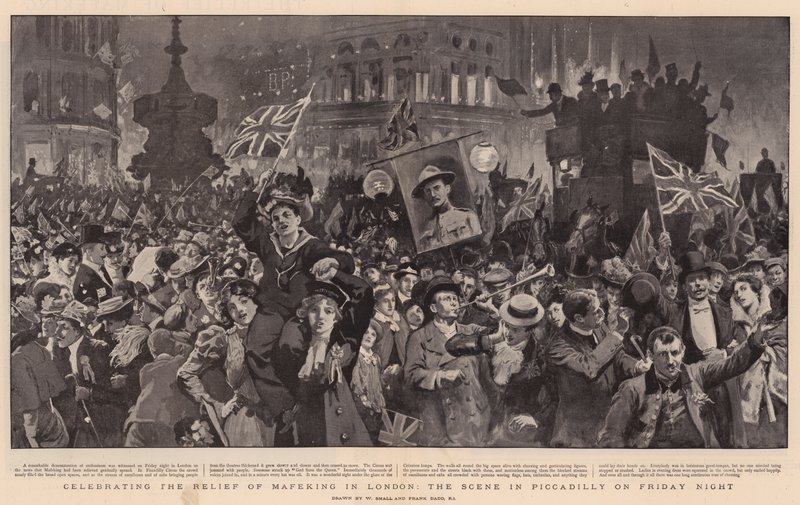 Célébration de la libération de Mafeking à Londres, la scène à Piccadilly vendredi soir - William Small