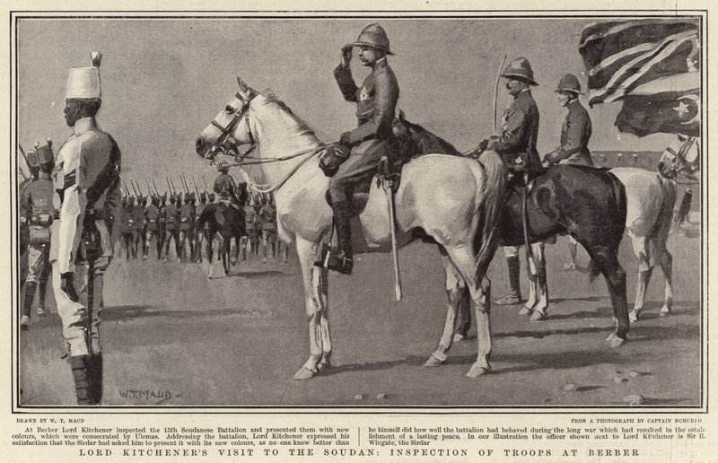 Visite de Lord Kitchener au Soudan, inspection des troupes à Berber - William T. Maud