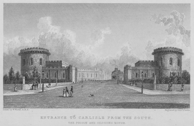 Entrée à Carlisle depuis le sud, la prison et la maison des sessions - William (after) Westall