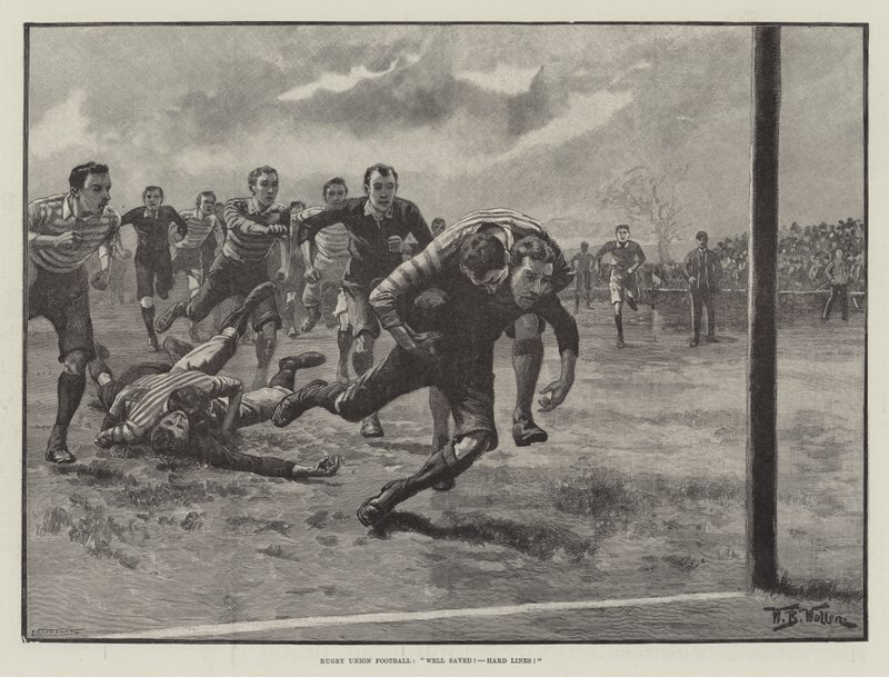 Rugby Union Football, bien sauvé ! Dure chance ! - William Barnes Wollen