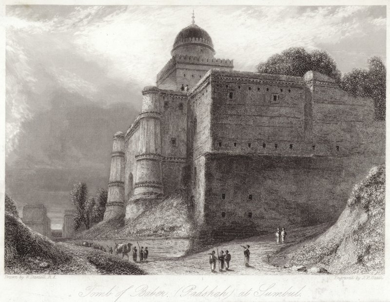 Tombe de Baber à Sumbul Babur - William Daniell