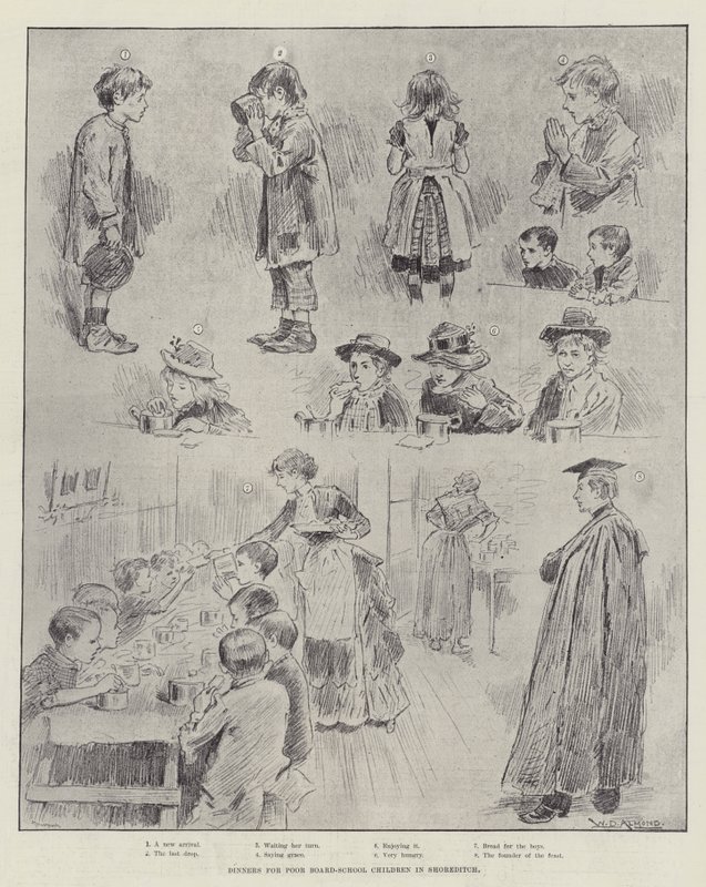 Dîners pour les enfants pauvres des écoles publiques à Shoreditch - William Douglas Almond