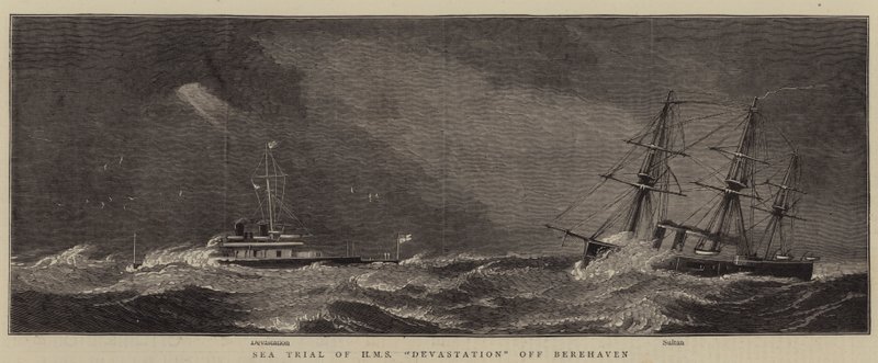 Essai en Mer du HMS Devastation au large de Berehaven - William Edward Atkins