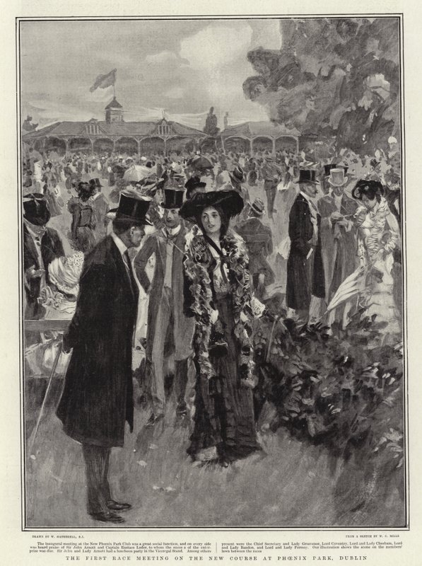 La première réunion de course sur le nouveau parcours à Phoenix Park, Dublin - William Hatherell