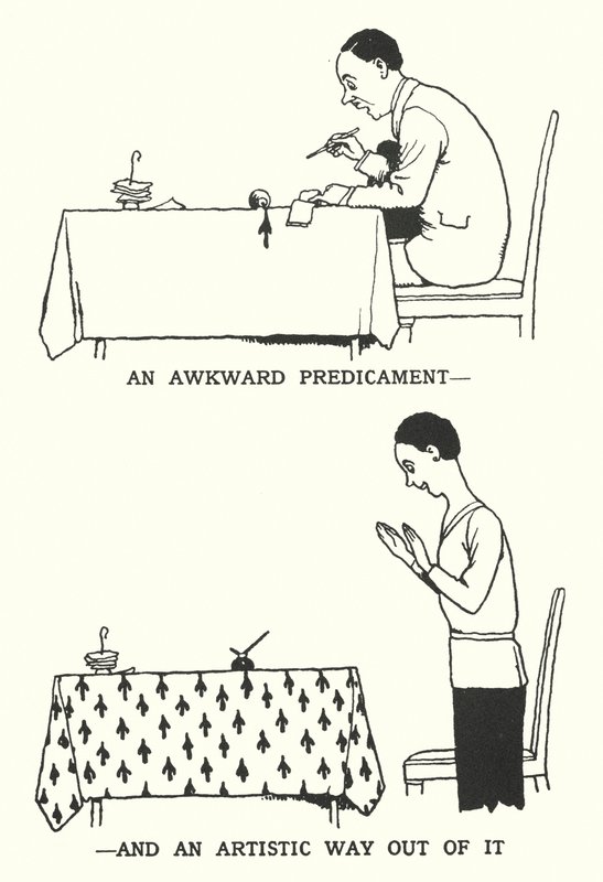 Une situation embarrassante et une solution artistique (lithographie) - William Heath Robinson