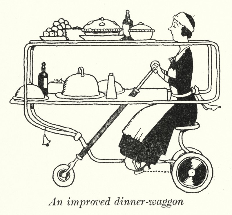 Un chariot de dîner amélioré - William Heath Robinson