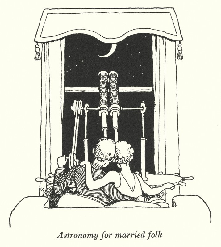 Astronomie pour les couples mariés (lithographie) - William Heath Robinson