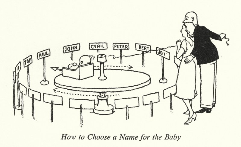 Comment choisir un nom pour le bébé - William Heath Robinson
