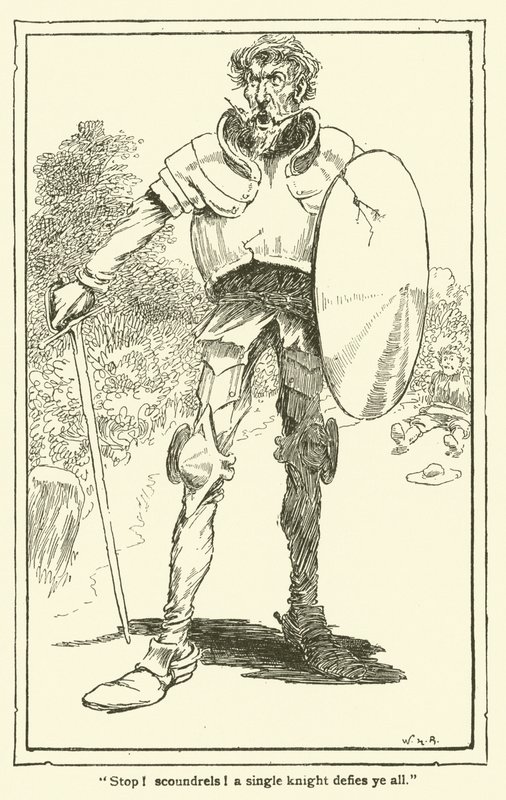 Illustration pour Don Quichotte (lithographie) - William Heath Robinson