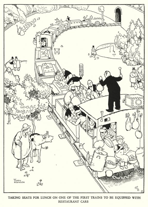 Illustration pour Railway Ribaldry par W Heath Robinson - William Heath Robinson