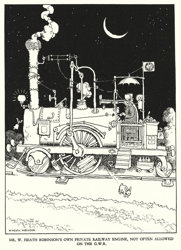 Illustration pour Railway Ribaldry de W Heath Robinson - William Heath Robinson