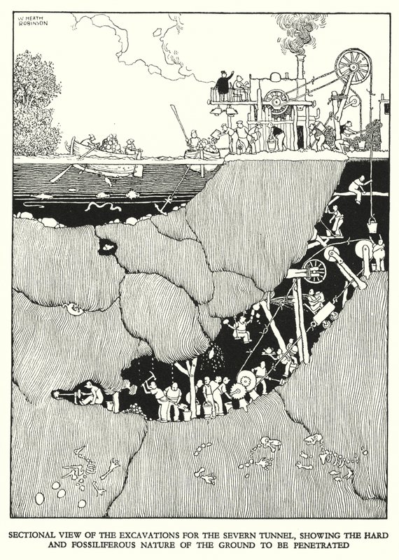 Illustration pour Railway Ribaldry de W Heath Robinson - William Heath Robinson