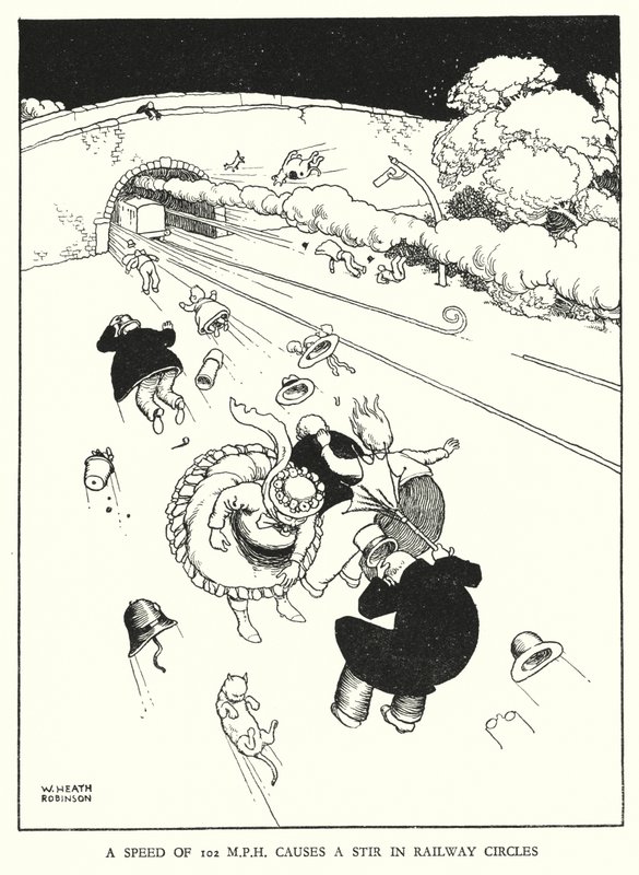 Illustration pour Railway Ribaldry par W Heath Robinson - William Heath Robinson