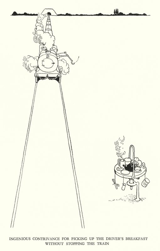 Illustration pour Railway Ribaldry par W Heath Robinson - William Heath Robinson