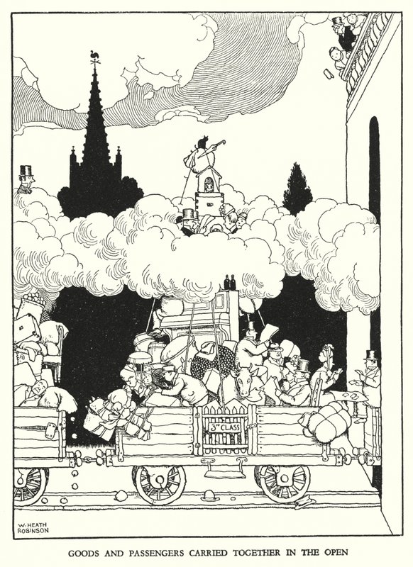 Illustration pour Railway Ribaldry par W Heath Robinson - William Heath Robinson