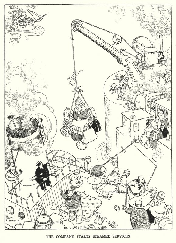 Illustration pour Railway Ribaldry par W Heath Robinson - William Heath Robinson