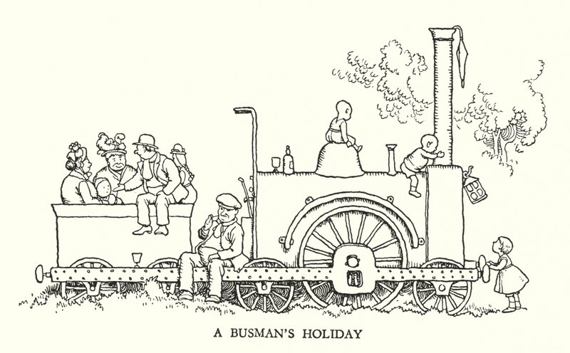 Illustration pour Railway Ribaldry par W Heath Robinson - William Heath Robinson