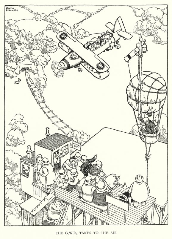 Illustration pour Railway Ribaldry par W Heath Robinson - William Heath Robinson